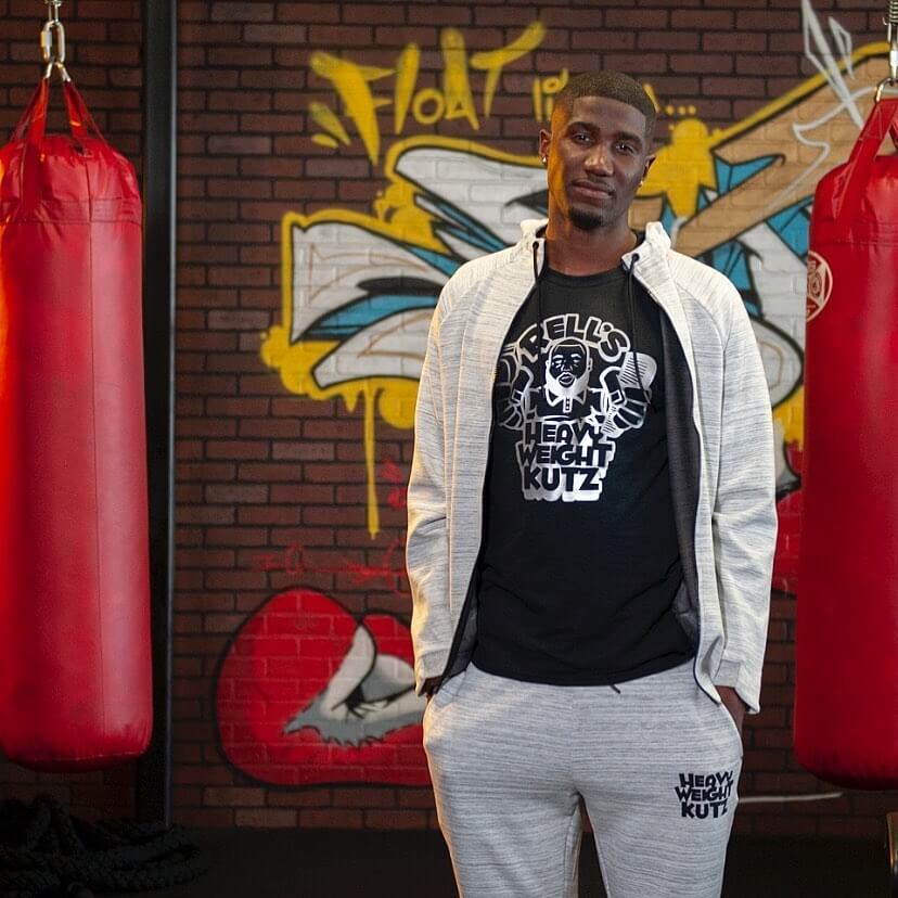 Client in Heavyweight Kutz apparel at the boxing gym